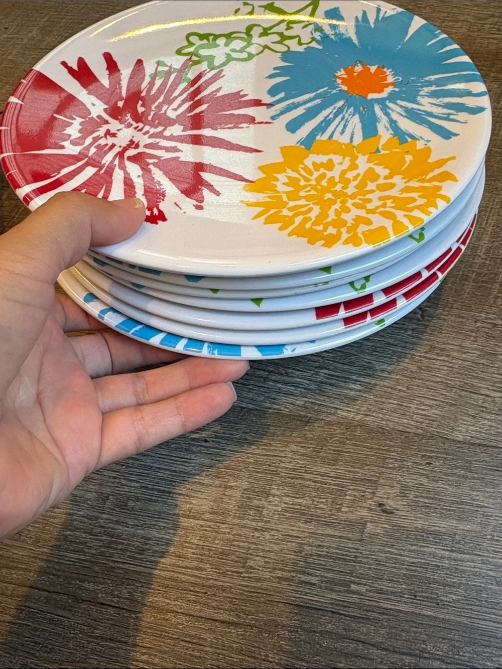 Melamine Target Home Sumner Floral 8.5” Lunch Plates & 8 Cotton Napkins Set of 8